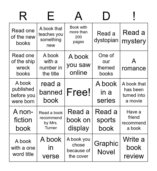 March is Reading Month!! Bingo Card