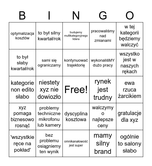 Town Hall Empik Bingo Card
