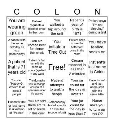 GI WEEK BINGO-TECHS Bingo Card