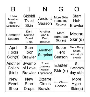Brawl Talk Bingo 5 Bingo Card