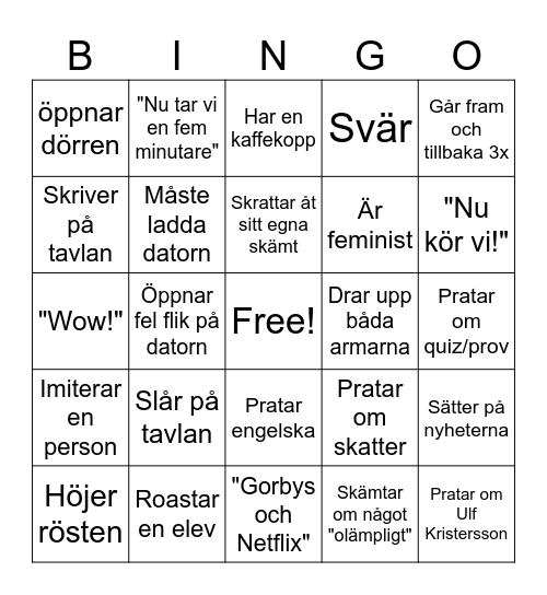 Richard Bingo!! Bingo Card