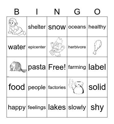 SPELLING Bingo Card