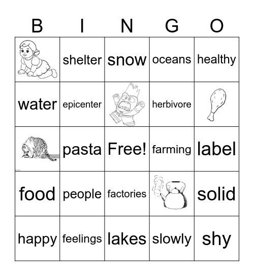SPELLING Bingo Card