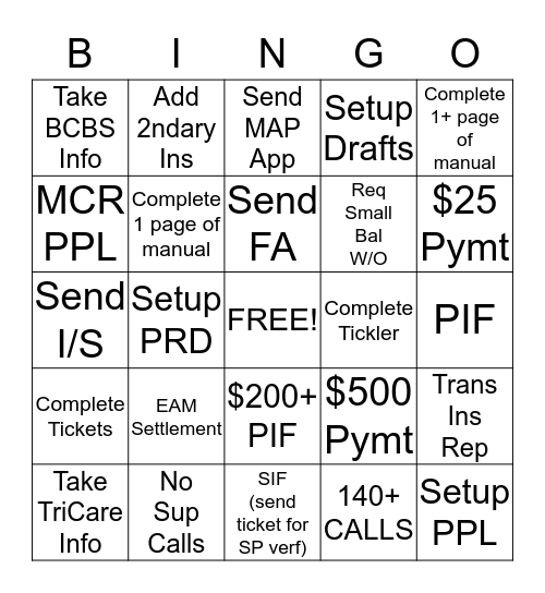 EAMC Bingo Card