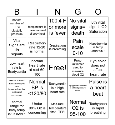 VS Bingo Card