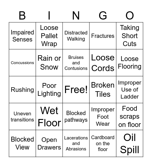 Sips Trips Falls Bingo Card