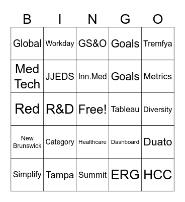 J&J Bingo Card