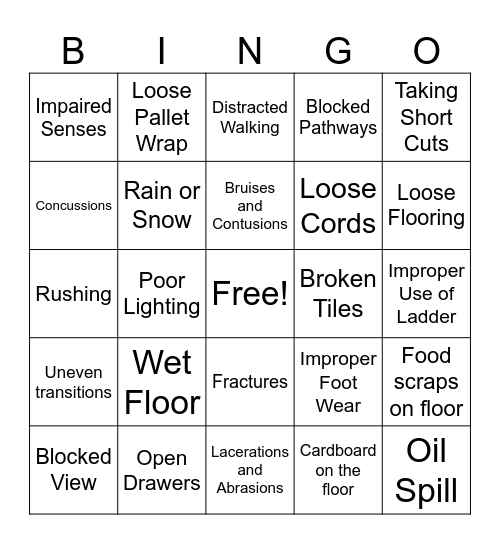 Sips Trips Falls Bingo Card