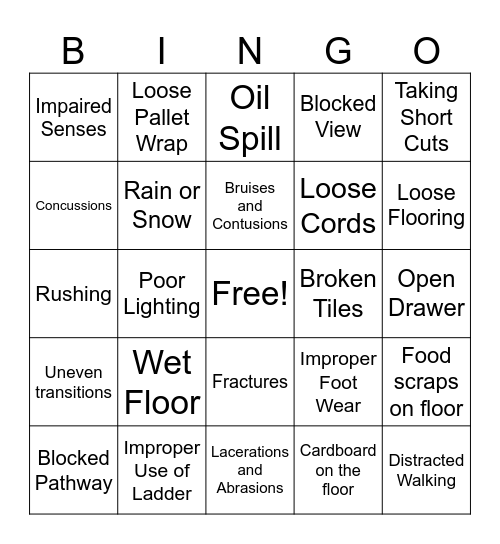 Sips Trips Falls Bingo Card