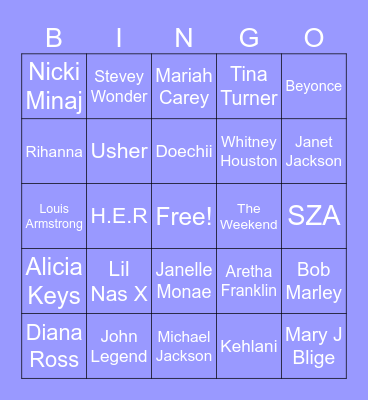 BHM MUSICAL BINGO Card