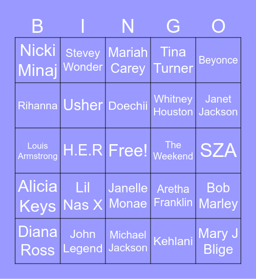 BHM MUSICAL BINGO Card