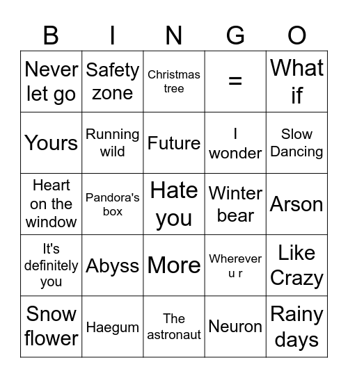@neoui_muse_jm Bingo Card