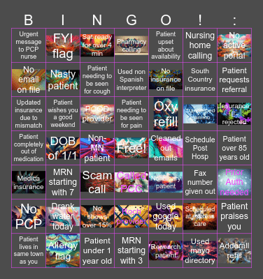 Bingo 2/21/2025 Bingo Card