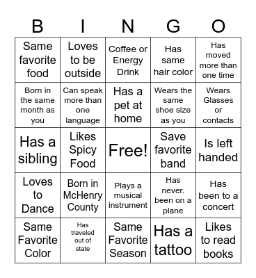 Connections Bingo Card