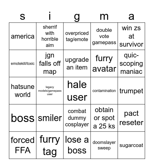 BINGO Card