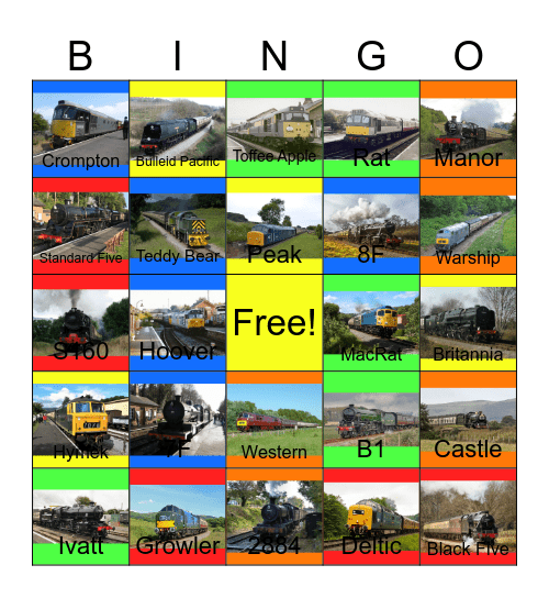 West Somerset Railway-Past to the Present Bingo Card