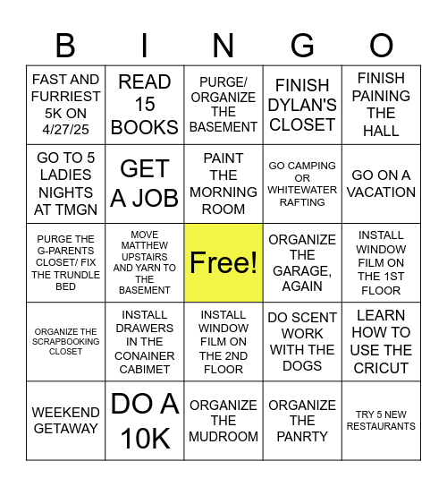 2025 RESOLUTION Bingo Card