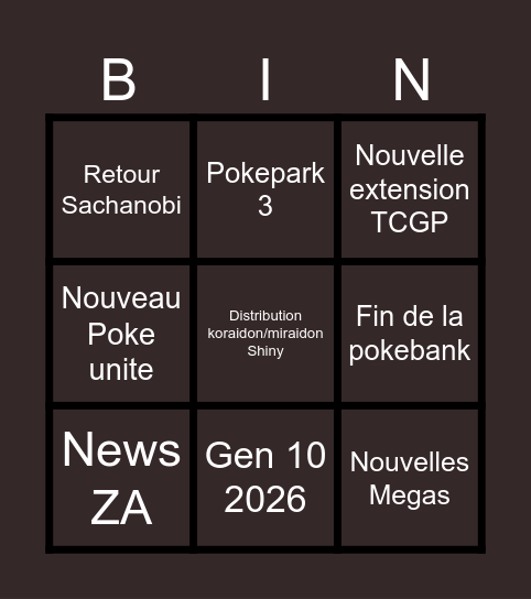 Pokemon Present 27/02/2025 Bingo Card