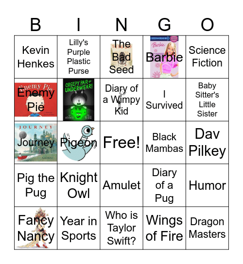 Library Book Bingo Card