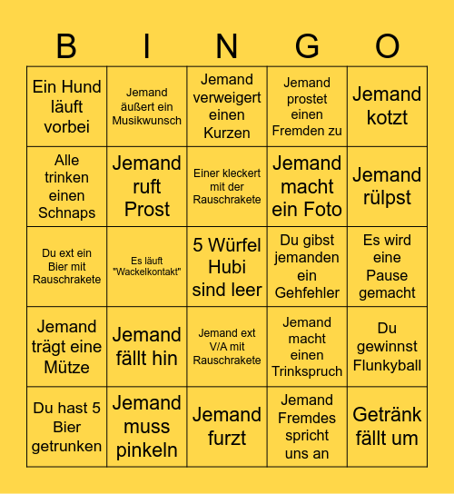 TUS 2 -Bingo Kohlgang 2025 Bingo Card