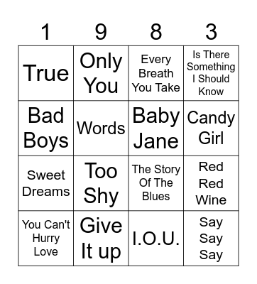 Round 1 Bingo Card
