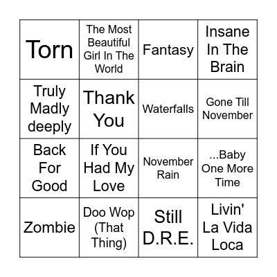 Round 2 Bingo Card