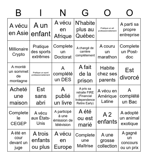 Bingo Retrouvailles CMR Bingo Card