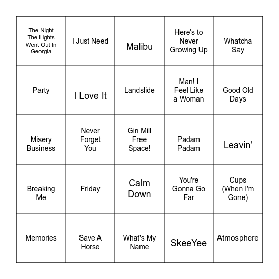 Ode To Jersey Bingo Card