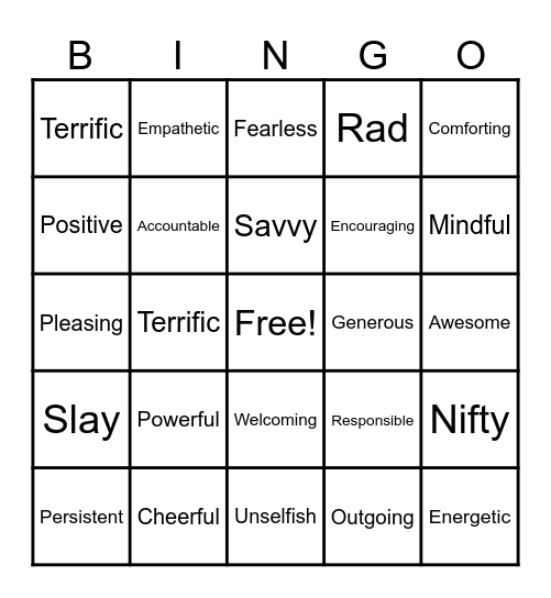 KINDNESS BINGO Card