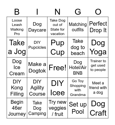 Doggo Summer 2025 Bingo Card