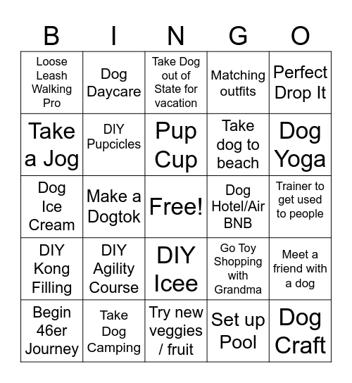 Doggo Summer 2025 Bingo Card