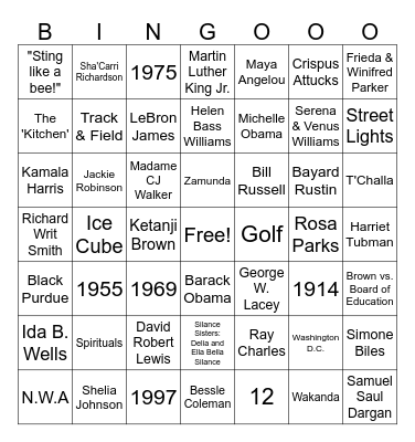 Grocery Bingo Card