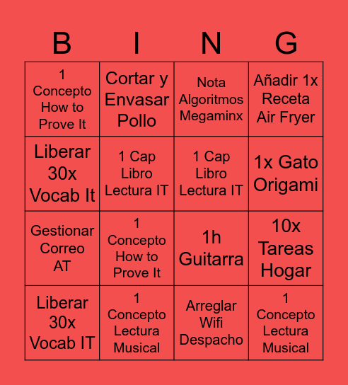 Bingo 20.09 Bingo Card