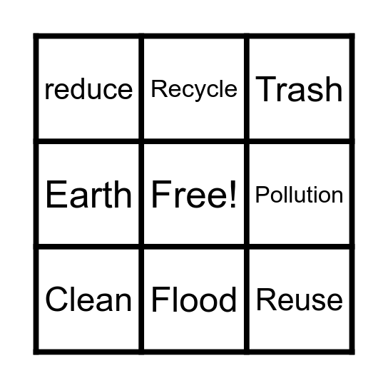 Caring for our Earth Vocabulary Bingo Card