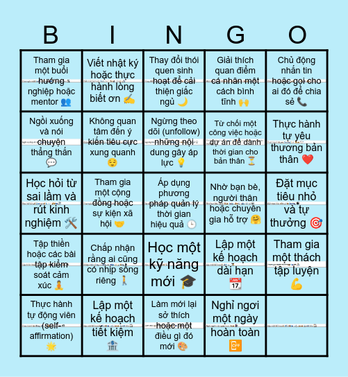 "BINGO GIẢI PHÁP – CHỌN ĐƯỜNG ĐI CHO RIÊNG MÌNH" 🌟 Bingo Card