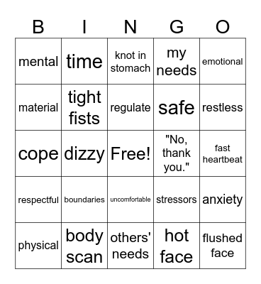 Boundaries BINGO Card