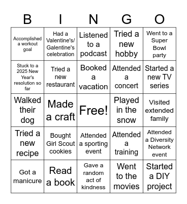 February GRCC Meeting Bingo Card