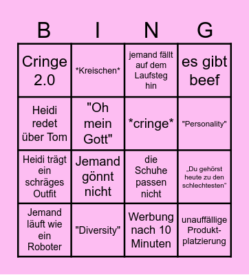 GNTM 2024 Bingo Card