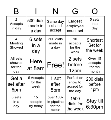 SDR Bingo Card