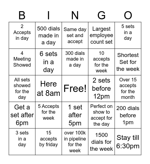 SDR Bingo Card