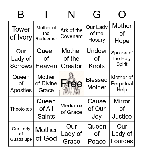 Marian Bingo Card