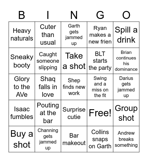 BLT Bingo Card