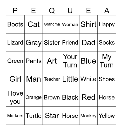 TALK Club Bingo! Bingo Card