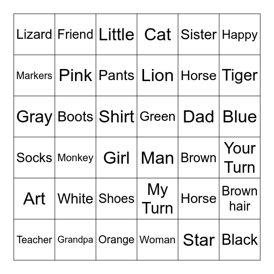 TALK Club Bingo! Bingo Card