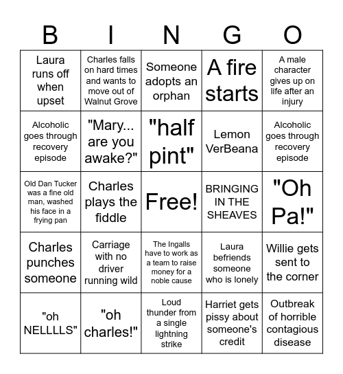 LHOTP Bingo Card