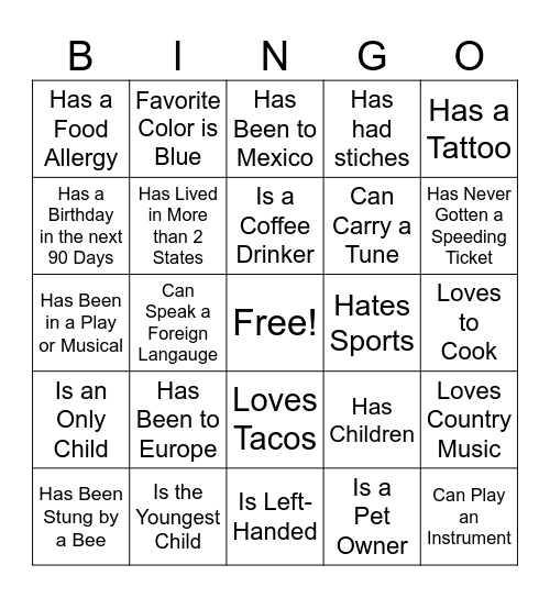 Corporate HR Team Bingo Card