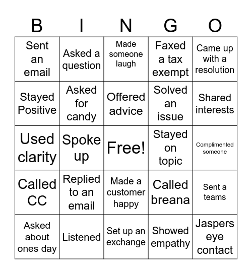 BINGO Card