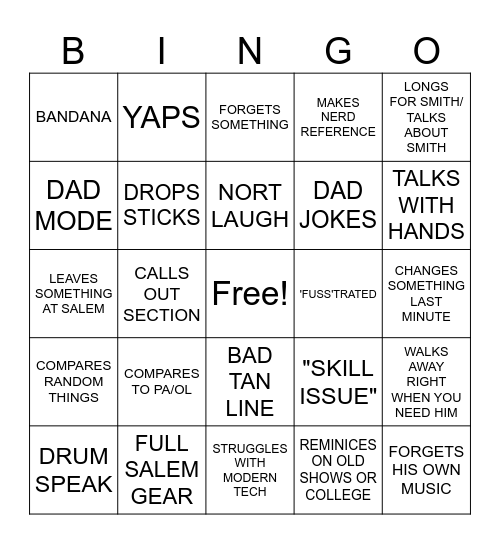 Nort Bingo Card