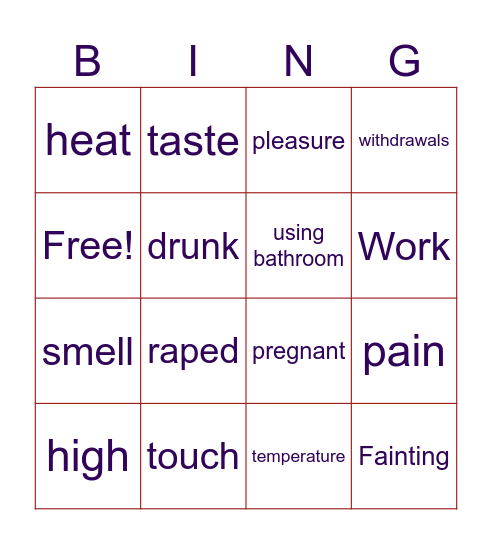 Vr phantom sense Bingo Card