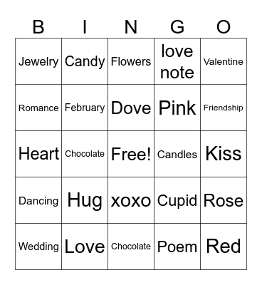 Valentine bingo Card